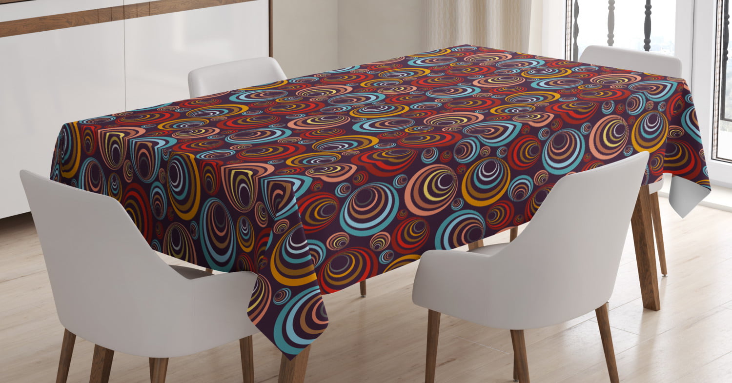 60 X 84 Dining Room Kitchen Rectangular Table Cover Ambesonne Paisley Tablecloth Multicolor Vintage Persian Elements Colorful Oriental Teardrop Shapes Damask Inspirations