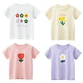 thumbnail image 5 of YTDSCS Kids Baby Summer T-Shirt Tees for Girls,Toddler Short Sleeve Tops Soft Crewneck Cotton Casual Print T shirts Pullover,Size 1-8Years, 5 of 7