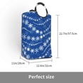 thumbnail image 3 of DouZhe 50L Rectangular Laundry Basket, Blue White Winter Snowflakes Prints Waterproof Foldable Laundry Hamper with Aluminum Handles, 3 of 6