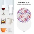 thumbnail image 6 of Lsque Lilies Flowers Pattern 4" Drink Coasters Set of 4, PVC Leather Absorbent Coasters, Table Coaster Set Decorative Coffee Cup Coasters Housewarming Gift -Round Shape, 6 of 6