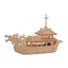 Puzzled 3D Puzzle Dragon Boat Wood Craft Construction Model Kit, Fun Unique & Educational DIY Wooden Toy Assemble Model Unfinished Crafting Hobby Puzzle to Build & Paint for Decoration 141 Pieces Pack