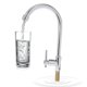thumbnail image 2 of Cocina de 1/2 ", grifo de lavabo, cuello de cisne, grifo de agua fría, chapado en cromo Feliz Sencillez, 2 of 5