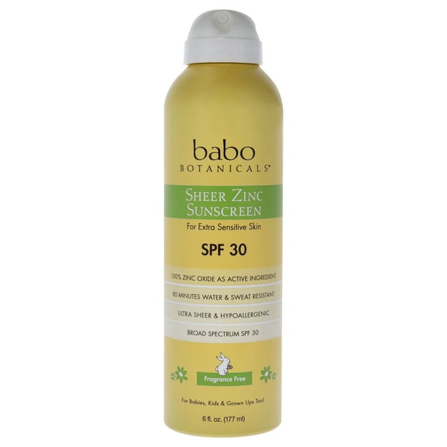 Sheer Zinc Sunscreen Spray SPF 30 por Babo Botanicals para unisex - 6 oz Spray