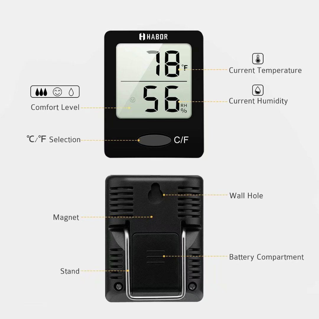 Office Kapian Digital Hygrometer Indoor Thermometer Accurate Temperature Humidity Monitor Meter for Home 2.3 X 1.8 Inch Greenhouse Mini Hygrometer Humidity Gauge Indicator Room Thermometer 