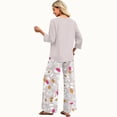 thumbnail image 6 of Two Piece Sets for Women Lounge 3/4 Length Sleeve Womens Tops Graphic Pants Summer Outfits Light Gray M, 6 of 6