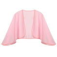 thumbnail image 6 of YEAHDOR Womens Elegant Cardigan Chiffon Wraps Shawls 3/4 Sleeve Cape for Formal Evening Party Dress Pink One Size, 6 of 7
