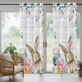thumbnail image 5 of Outdoor Curtains for Patio Waterproof, Bunny Easter Outdoor Privacy Panels Grommet, Spring Floral Blue Eucalyptus Leaves Wooden Blackout Outside Curtains for Porch/Cabana 54"x95", 2 Panels, 5 of 8