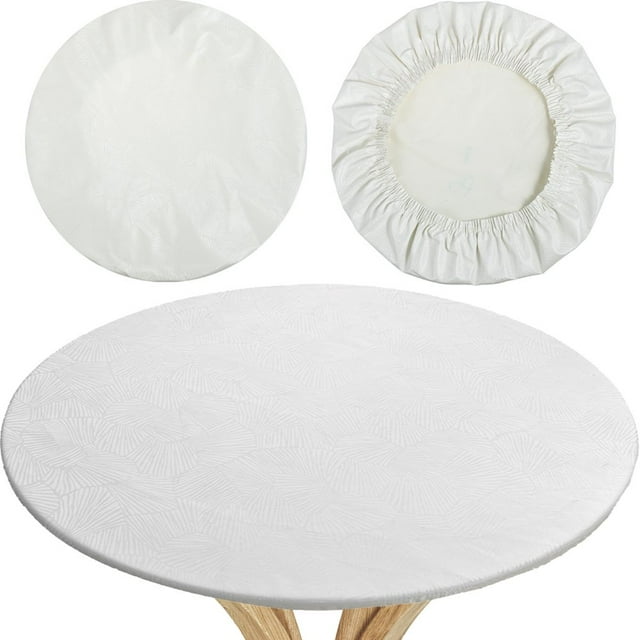 Nappe de 23,6 Po Imperméable et Résistante aux Taches, Housse de Table Antidérapante avec Bord Élastique, Housse de Protection Décorative pour Table, Nappe en Polyester