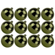Queens of Christmas  3 in. Shiny Ball Ornament with Wire & UV Coating, Sage Green - Pack of 12