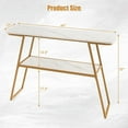 thumbnail image 3 of Costway Table Étroite de Canapé de 44 Pouces de Long, Table Console à 2 Niveaux, Table d'Entrée avec Rangement et Doré, 3 of 10