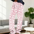 thumbnail image 4 of Posijego Valentine's Day Pajama Pants for Women Fleece Lounge Pants Elastic Waist Wide Leg Fuzzy Sleep Pants, 4 of 6