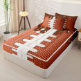 thumbnail image 2 of Homewish Football Brown Ice Cream Drip Zipper Full Size Comforter Sets with Fitted Sheet and 2 Pillowcases,Ball Gamer Zipper Bedding Set for Boys,4pcs,Black Reversible, 2 of 6