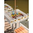 thumbnail image 2 of Outdoor Tablecloth with Umbrella Hole for Patio/Picnic/Party/Camping, Vintage Sunflower Truck Waterproof Table Cloth Square Cover Washable, Wooden Summer Botanical Floral Retro (60"x 60"), 2 of 8