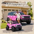 thumbnail image 3 of iYofe Ford Bronco 24V Ride On Car for Big Kids, 2 Seater Power Ride On Toys w/4-Wheel Suspension, Remote Control, Bluetooth, 3 Speeds, Lights, Electric Car Gifts for Boys Girls Ages 3-8, Pink, 3 of 10