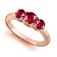 thumbnail image 2 of Trilogy Three Stone 1 Carat Red Ruby Engagement Ring in 10k Rose Gold for Women on Sale, 2 of 2