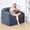 Blue, variant on Atalas Mattress Faux Fur Cloud Sofa with Pocket Spring Seat, Boneless Floor Couch with High-Density Foam, Wide Armrests & Backrest, Compression Sofa in a Box, No Assembly, Light Gray