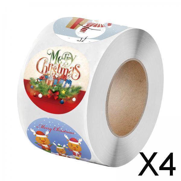 4x Pegatinas Navideñas Pegatinas Decorativas Navideñas Navideñas para Tarjetas, Botellas de Agua, Cajas, 1,5 Pulgadas de Profundidad, 1,5 Pulgadas 4 piezas