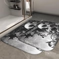 thumbnail image 2 of 1pc Skull among Leaves Absorbent Non-Slip Bathroom Thickened Flannel Rug Decor,Soft,Quick Drying,Suitable For Indoor/outdoor Use,Bathrooms,Bedrooms,Kitchens,Terrace,Laundry Rooms,16"x24", 2 of 9