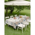thumbnail image 4 of Outdoor Tablecloth with Umbrella Hole for Patio/Picnic/Party/Camping, Blue Beige Coastal Waterproof Table Cloth Rectangle Table Cover Washable, Beach Starfish Summer Eucalyptus Rustic (60"x 102"), 4 of 8
