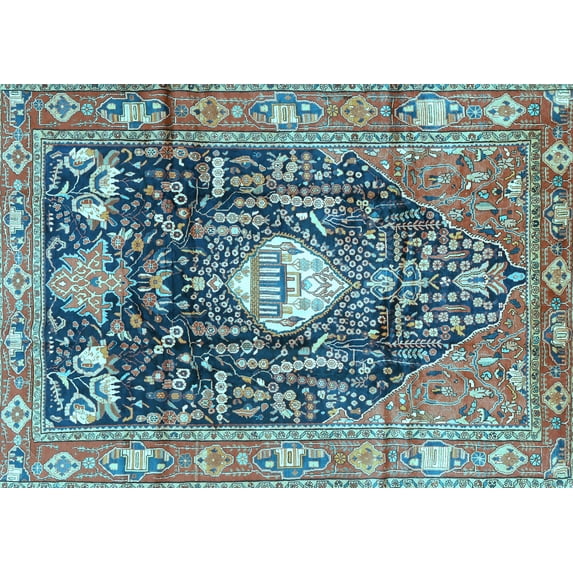Ahgly Company Indoor Rectangle Animal Light Blue Traditional Area Rugs, 4' x 6'