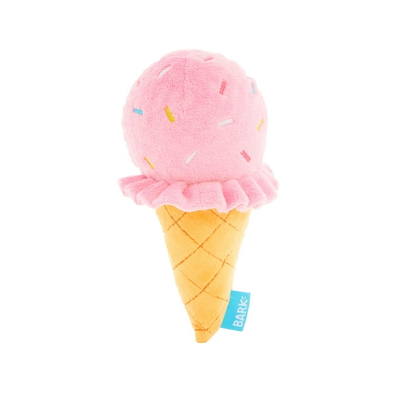 BARK Slobbery Ice Cream Cone Plush Food Dog Toy S/M