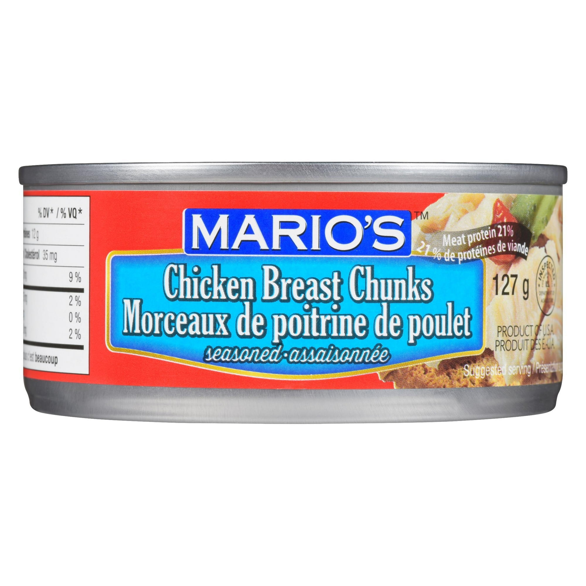 MARIO'S Morceaux de poitrine de poulet 127 Grammes en Conserve
