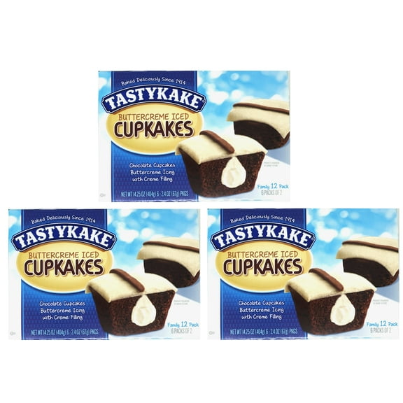 Tastykake Creme-Filled Buttercreme Cupcakes (2.4oz / 6pk)pack of 3