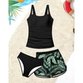 thumbnail image 6 of Lanbubble Girls Tankini Swimsuits for Teens 3 Piece Padded Bathing Suit with Print Shorts Square Collar Girls' Swimwear Set 11-16Y, 6 of 8