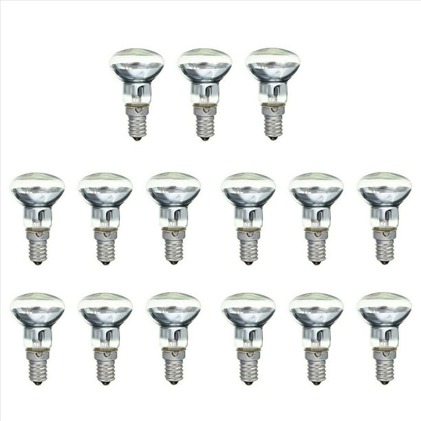 Lámpara de Lava de Repuesto E14 R39 30W Tornillo en Bombilla Reflector Transparente Bombillas de Luz Puntual Lava Incandescente 15 Piezas