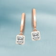 thumbnail image 4 of Diamond Dangle Earring | 4 Carat IGI Certified Cushion Shape Lab Grown Diamond Dangle | 18K in Rose Gold | Zuri Bezel Lab Diamond Earrings | Bezel Setting | FG-VS1-VS2 Quality | Friendly Diamonds, 4 of 6