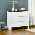 thumbnail image 2 of HOMCOM Commode, commode à 3 tiroirs avec poignées encastrées, meuble à tiroirs avec rangement pour chambre, salon, blanc, 2 of 10
