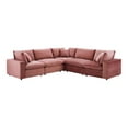 thumbnail image 2 of Modway Commix 5-Piece Down Filled Overstuffed Performance Velvet Sectional Sofa in Dusty Rose, 2 of 5