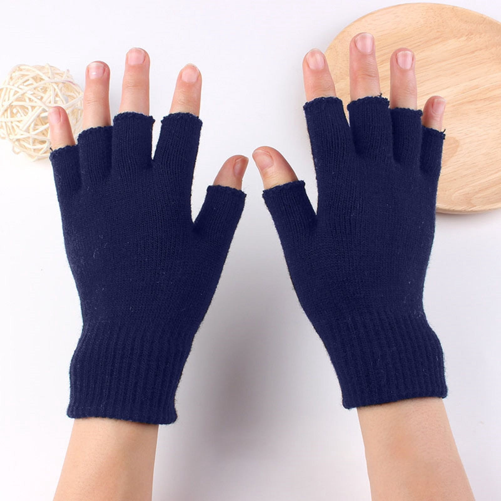 Mitaines Longues Sans Doigts En Acrylique – Manches Longues Côtes – Chaudes Pour L'automne Et L'hiver – Homme/Femme