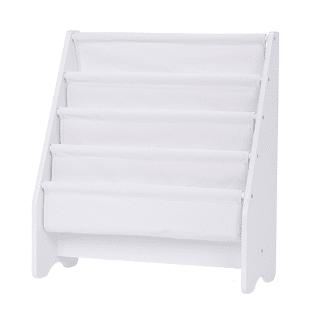 UTEX Kids Sling Bookshelf  Magazine Rack - Book Rack for Kids Book Organizer (White)