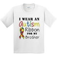 thumbnail image 3 of Inktastic I Wear an Autism Ribbon for My Brother Youth T-Shirt, 3 of 5