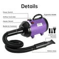 thumbnail image 7 of BRIOPAWS Adjustable-temperature dog hair dryer,pet hair styling hair dryer,equipped with 4 nozzles,powerful drive,Purple, 7 of 7