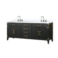 thumbnail image 2 of Laurel 80 in W x 22 in D Black Oak Double Bath Vanity, Cultured Marble Top, and Faucet Set, 2 of 5