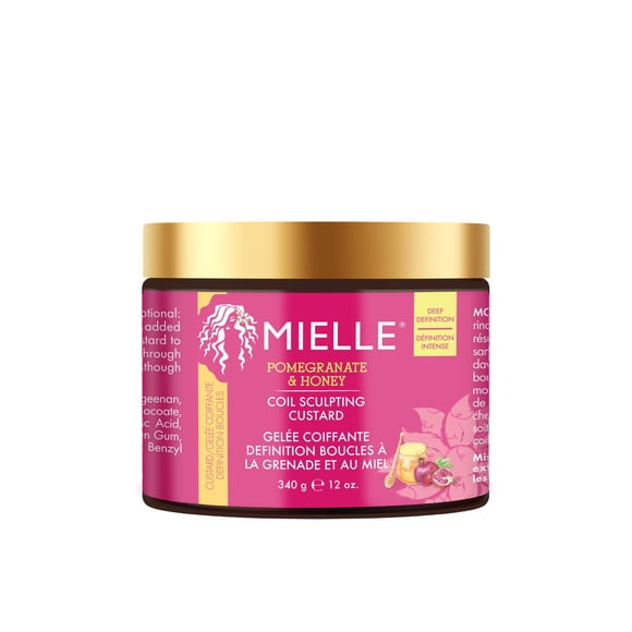 Mielle Pomegranate & Honey Coil Sculpting Custard – Flexible Hold for Defined Coils & Curls – 12 oz / 340 g