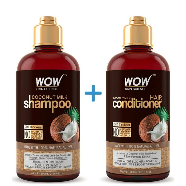 WOW Coconut Milk Shampoo + Conditioner - Nourishing Moisture - 500ml ...