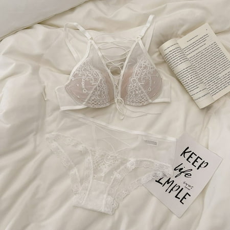 HHH Ballet Style Strap Push up Lace Sexy Lingerie Sexy Hot Girl French Style Big Chest Small Hollow out Bra Set