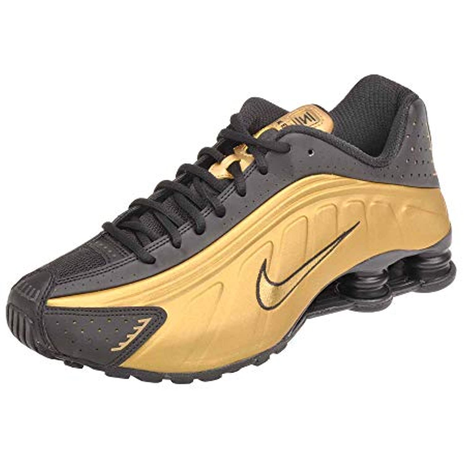 Nike Shox‎ R4 Metallic Gold Black Shoes Men\'s 7.5 Women\'s 8.5-9  104265-702 Nike Shox R4 Mens Style : 104265-702 - Walmart.com main image 4