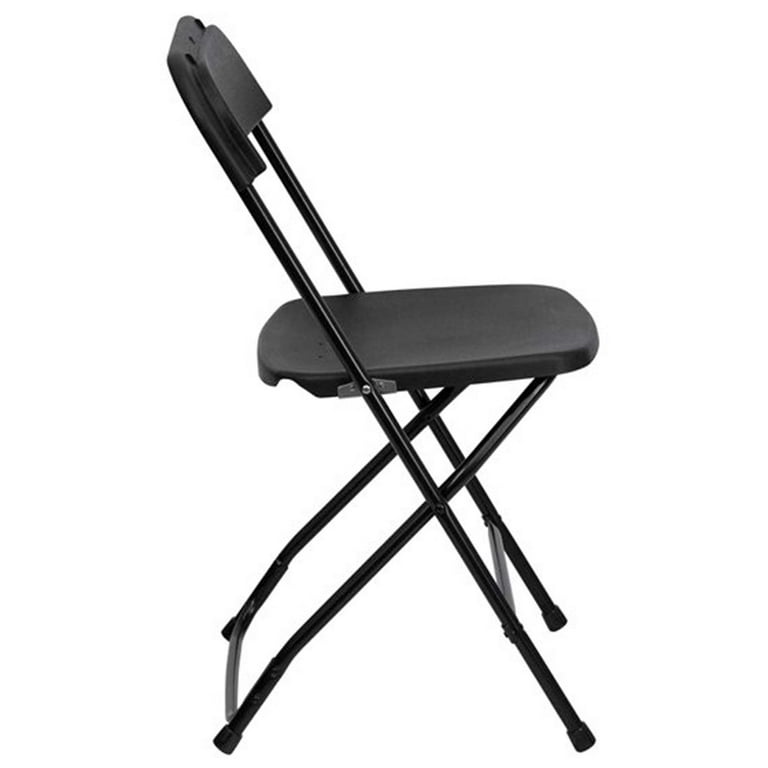 Plastic folding chairs black discount