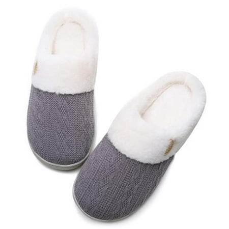 

Women s Cute Comfy Fuzzy Knitted Memory Foam Slip On House Slippers Indoor