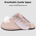 thumbnail image 3 of VANSARTO Women's Comfy Faux Fur Scuff Slippers Micro Suede Memory Foam Slip on Fuzzy Slide House Shoes Anti-Skid Sole, Beige, Size 11-12, 3 of 5