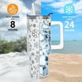 thumbnail image 3 of White Christmas Cup Gifts for Women Men, Snowflakes 40oz Laser Tumbler with Handle and Straw, Xmas Winter Stainless Steel Insulated Water Bottle (1 PC), 3 of 5