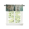 thumbnail image 2 of Kitchen Cafe Valance Curtain for Small Windows,Watercolor Marine Ocean Life Seahorse Rod Pocket Valances Vintage Nautical Map Back Window Treatment Panel for Living Room/Bedroom/Bathroom,60x18in, 2 of 9