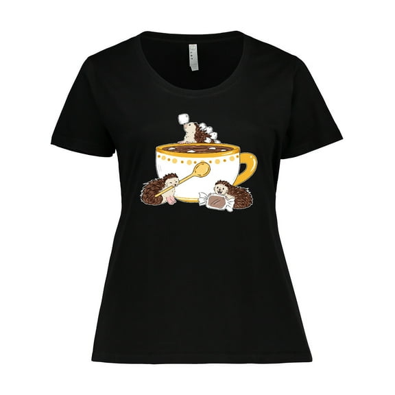 Inktastic Cute Hot Chocolate Hedgehogs Women's Plus Size T-Shirt