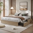 thumbnail image 1 of Bed Frame with 2 Storage Drawers, Wooden Low Profile Bed Frame, No Headboard, Wood Slat Support, Noise Free, No Box Spring Needed, Easy Assembly, 1 of 7
