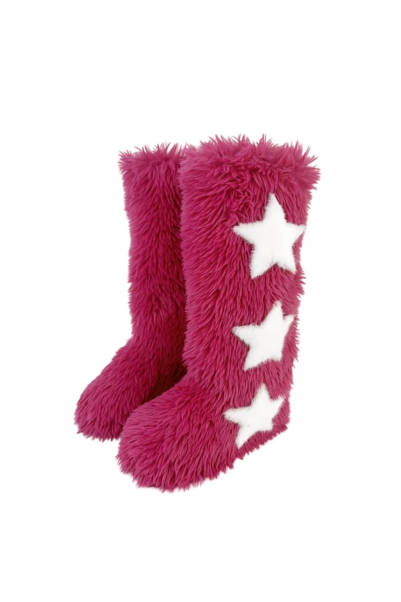 Women's Winter Fluffy Faux Fur Knee High Snow Boots-Warm Fashionable & Cozy Non-Slip Sole Long Boots