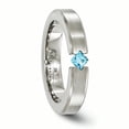 thumbnail image 5 of Edward Mirell Titanium Satin Blue Topaz 4mm Band EMR164, 5 of 8